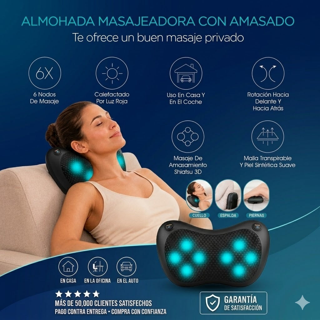 Cojín masajeador eléctrico Shiatsu