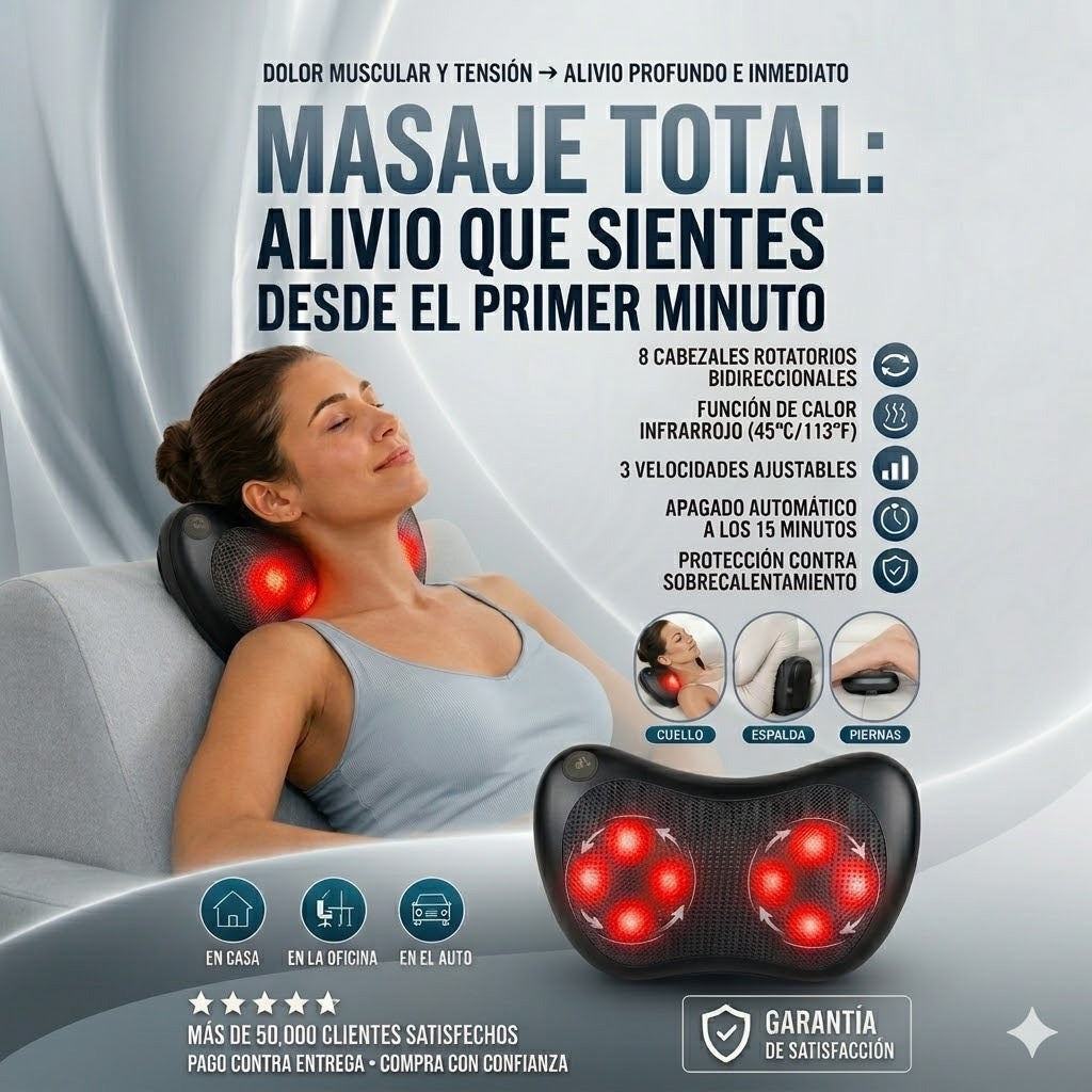 Cojín masajeador eléctrico Shiatsu